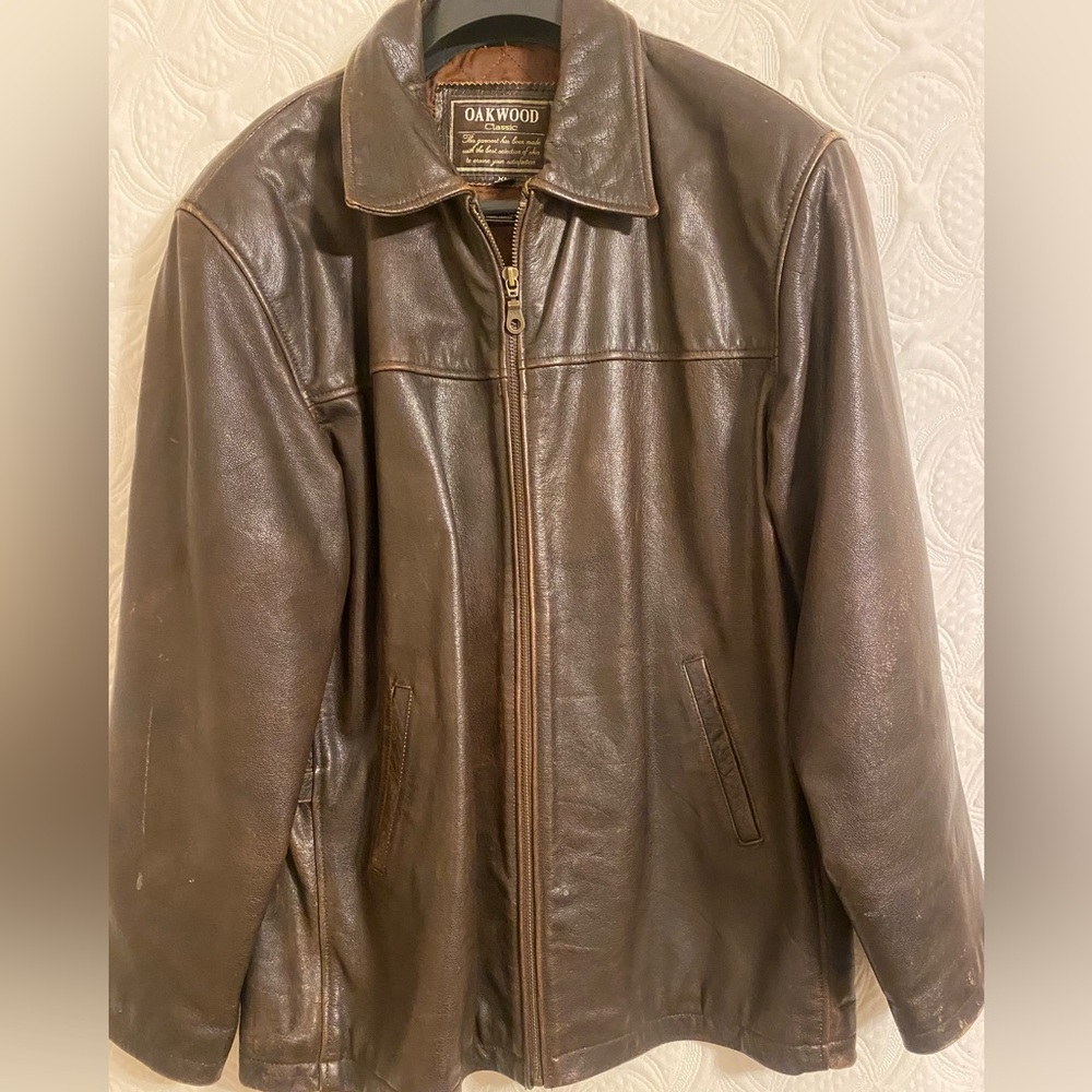 Oakwood men’s genuine thinsulate leather coat XL